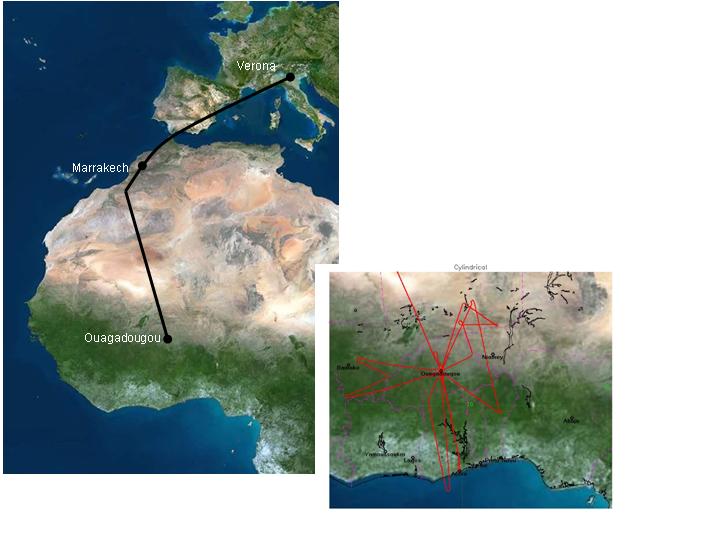 Flight overview map: AMMA Jul. - Aug. 2006